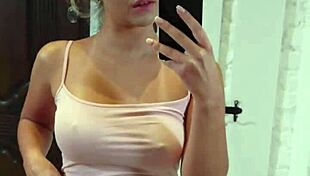 Mia piper strips and masturbates before mirror.