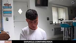 stepson gives stepdad a sensual massage that turns into intense anal fucking and cumshot