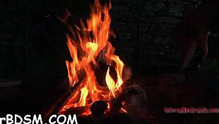 Honey bound in garage latex gets femdom punished