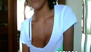 Steamy Caribbean teen strips down on webcam for you