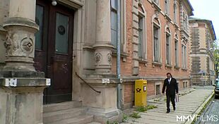 Blonde Teen Bent Over for Cum in Mouth Interview