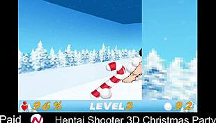 Hentai shooter 3D Christmas party with big boobed babes and retro fun