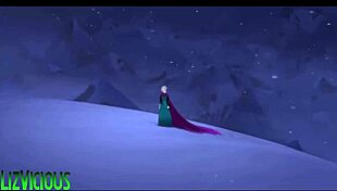 Liz Vicious sings her song in a frozen animated style