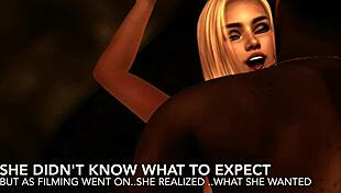 Blonde Anime Girl Feels Jungle Passion With Big Black Cock