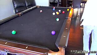 Sweet school gay boys fucking pool cues