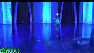 Liz Vicious sings her song in a frozen animated style