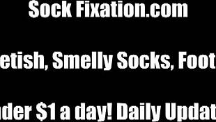 My feet in socks need cleaning and worship