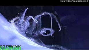 Liz Vicious sings her song in a frozen animated style