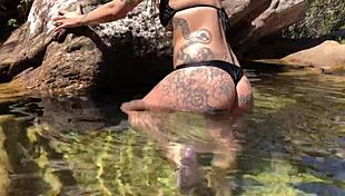 At Waterfall, Japaaa Rodrigues Gets Covered in Hot Cum