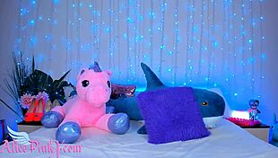 Sweet Alice sucks toy on webcam, fingers anal, and makes pussy orgasm