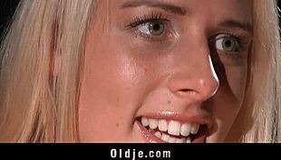 Beautiful Blonde Slut Fucking Hardon Grandpa!