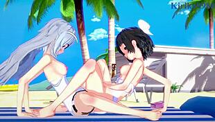 Watch Miku and Laura in hot lesbian play!