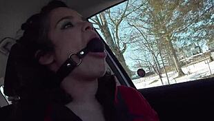Driving around while ball gagged, can you believe it? 😱