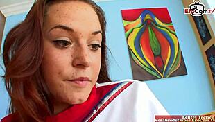 Young Brunette Cheerleader Seduced Into Naughty Facial Adventure