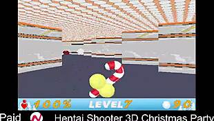 Hentai shooter 3D Christmas party with big boobed babes and retro fun