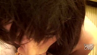 18 year old newbie on sofa with thick cock