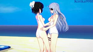 3D Symphogear and Infinite Stratos porn with big boobs