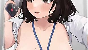 Creampie cowgirl on the phone. Intense riding with big tits.