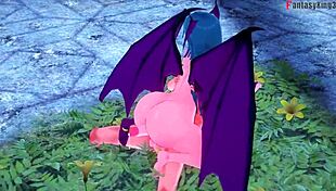 Morrigan in full Halloween special on sheer fantasyking3.