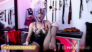 So, Madisson Ferrel, this curvy inked babe, tries out BDSM toys solo at home.