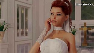 3D game with horny bride cheating with monster cock