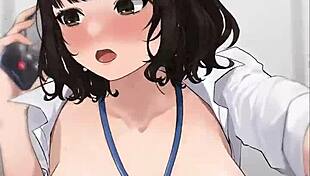 Creampie cowgirl on the phone. Intense riding with big tits.