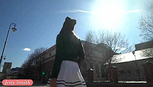 look under my skirt jeny smith spinning in a miniskirt in public 😜