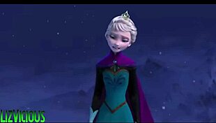Liz Vicious sings her song in a frozen animated style