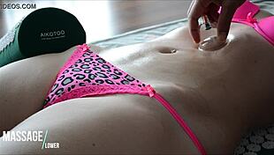 sensual cameltoe massage close-up