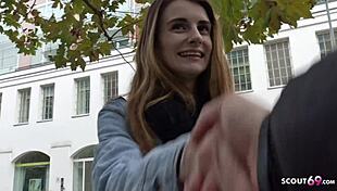 Public street pickup turns into hardcore German teen sex