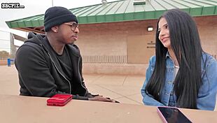 Vanessa Marie rides a BBC while her man watches closely.