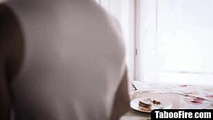 stepbrother and stepsister battling for stepmom's pussy