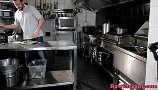 Euro babe gets anally creamed in the kitchen after rimjob and doggystyle 😈