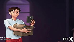 Mature milf lady indulges in hentai sex and masturbation with big ass in summertime saga game episode 29