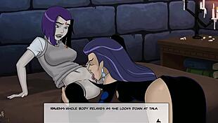 playing with miss martian's boobs in dc comics