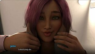 check out these three girls trying to knock john off his feet in anime