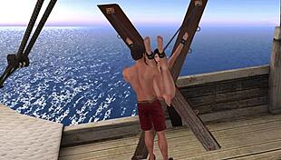 jess surrenders in this bdsm cartoon at the cove