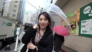 Hey, can you believe this curvy Japanese babe riding hard in homemade doggystyle?