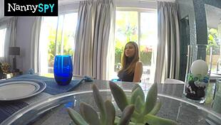 Naughty Nanny Rides Cock to Save Job