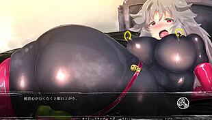 plain girl falls into rubber suit