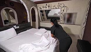 busty latina maid’s dirty secret unfolds in hotel roleplay with deepthroat action