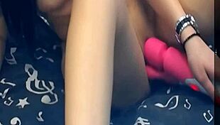 The Girl Uses Two Vibrating Dildos in Webcam Solo Play