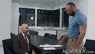 Hey, check out this white dude getting his hairy ass drilled by Ray Diesel's huge cock! 😏