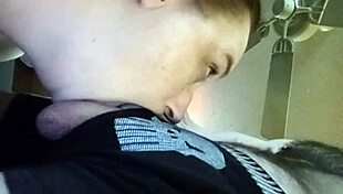 Beautiful babe gets her mouth fucked with big monster cock in amateur blowjob 😍