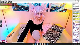 Cosplay Hentai Character in Costume Invites Playful Interaction