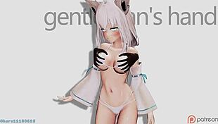 Rythm walking fubuki in uncensored anime cartoon