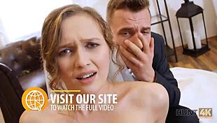 Hunt4k babe pities divorced client, lets boyfriend join for cheating sex with shaved pussy.