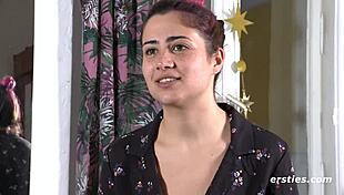 Nala fingers her hairy pussy to orgasm