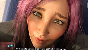 check out these three girls trying to knock john off his feet in anime