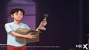 Mature milf lady indulges in hentai sex and masturbation with big ass in summertime saga game episode 29